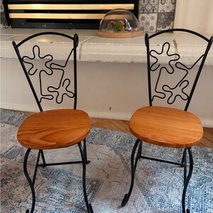 Wooden and metal chairs for American Girl Doll